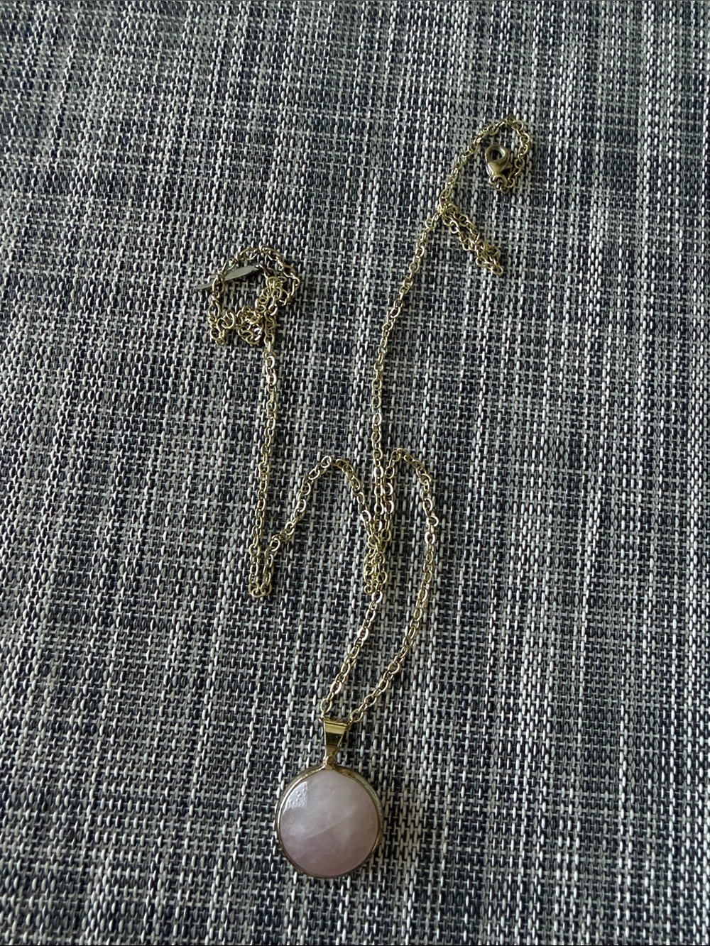 Light pink circle pendant necklace with gold chain 20” GUC - from Target